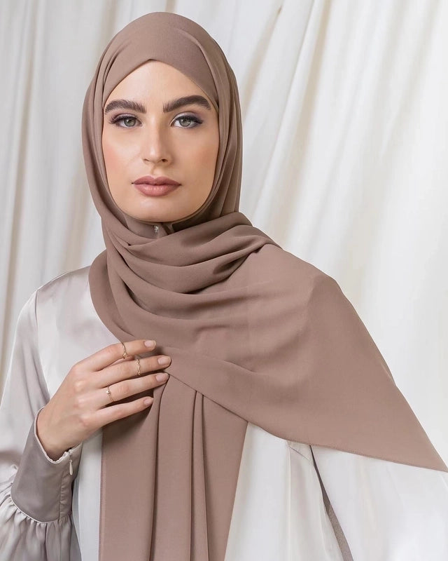 Women's Casual Elegant Minimalist Solid Color Chiffon Printing And Dyeing Hijab