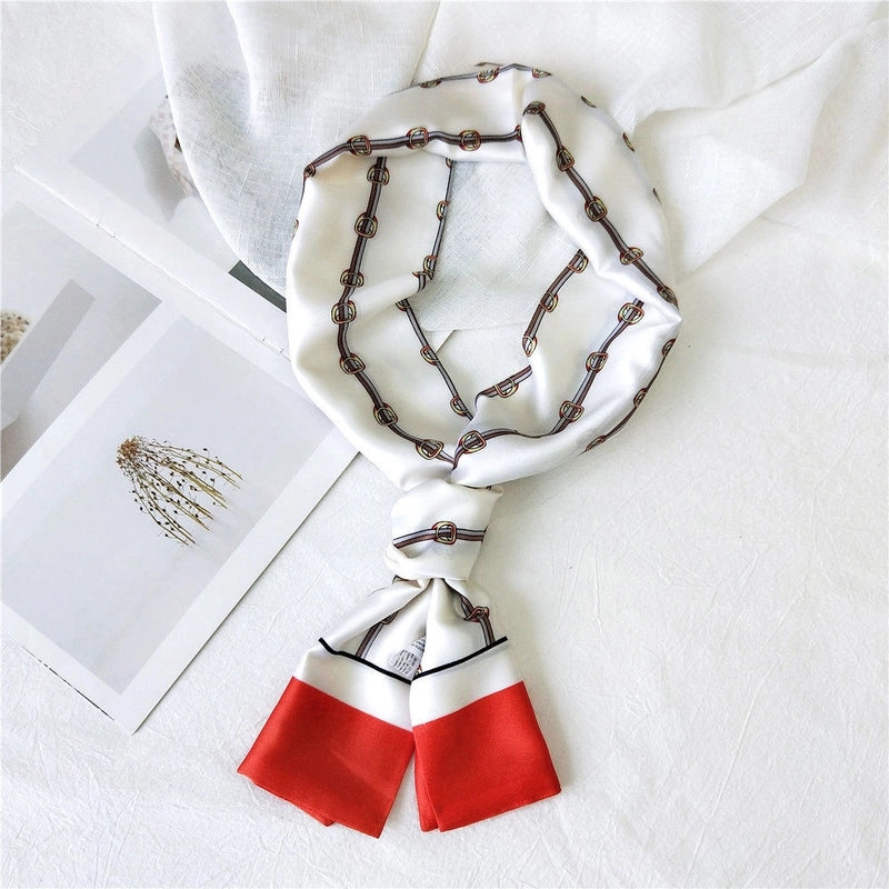 Women's Casual Minimalist Geometric Polka Dots Satin Silk Scarf