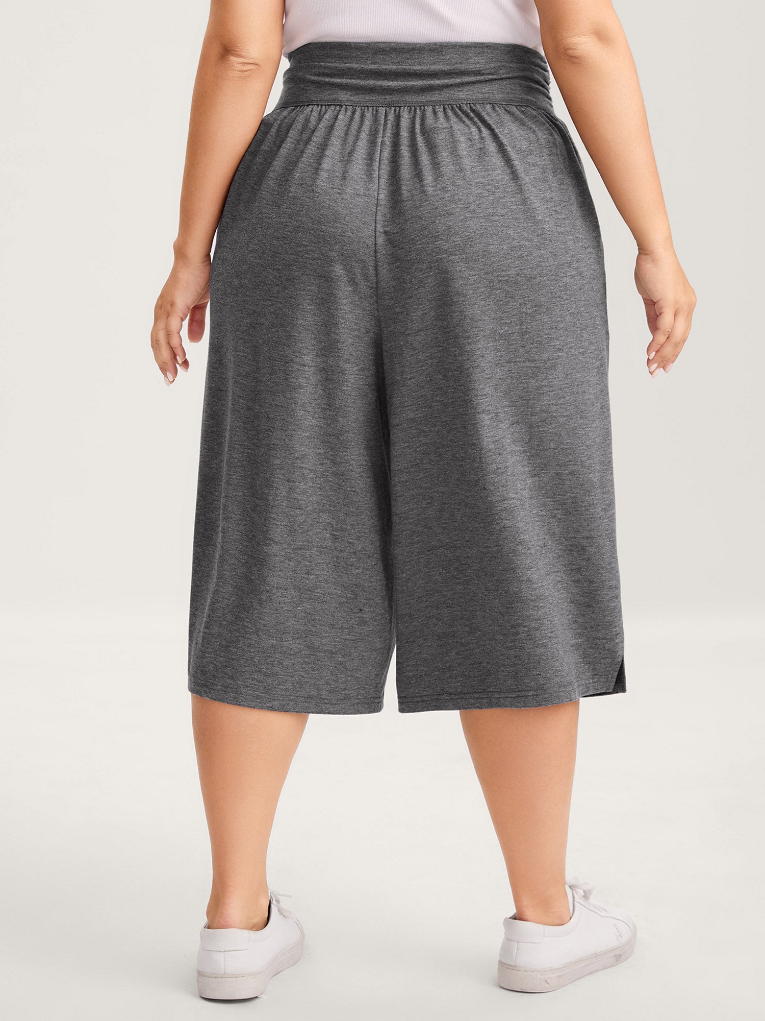 Supersoft Stretchy Pleated Waist Straight-Leg Pants