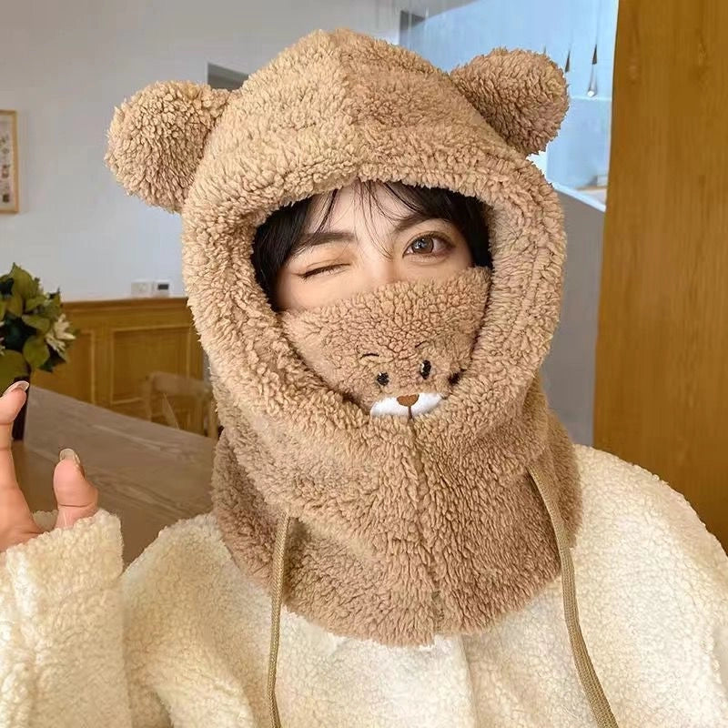 Women's Cute Minimalist Bear Ear Warap Trapper Hat