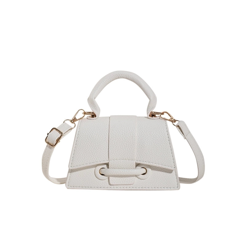 Women's All Seasons Pu Leather Solid Color Vintage Style Square Magnetic Buckle Handbag