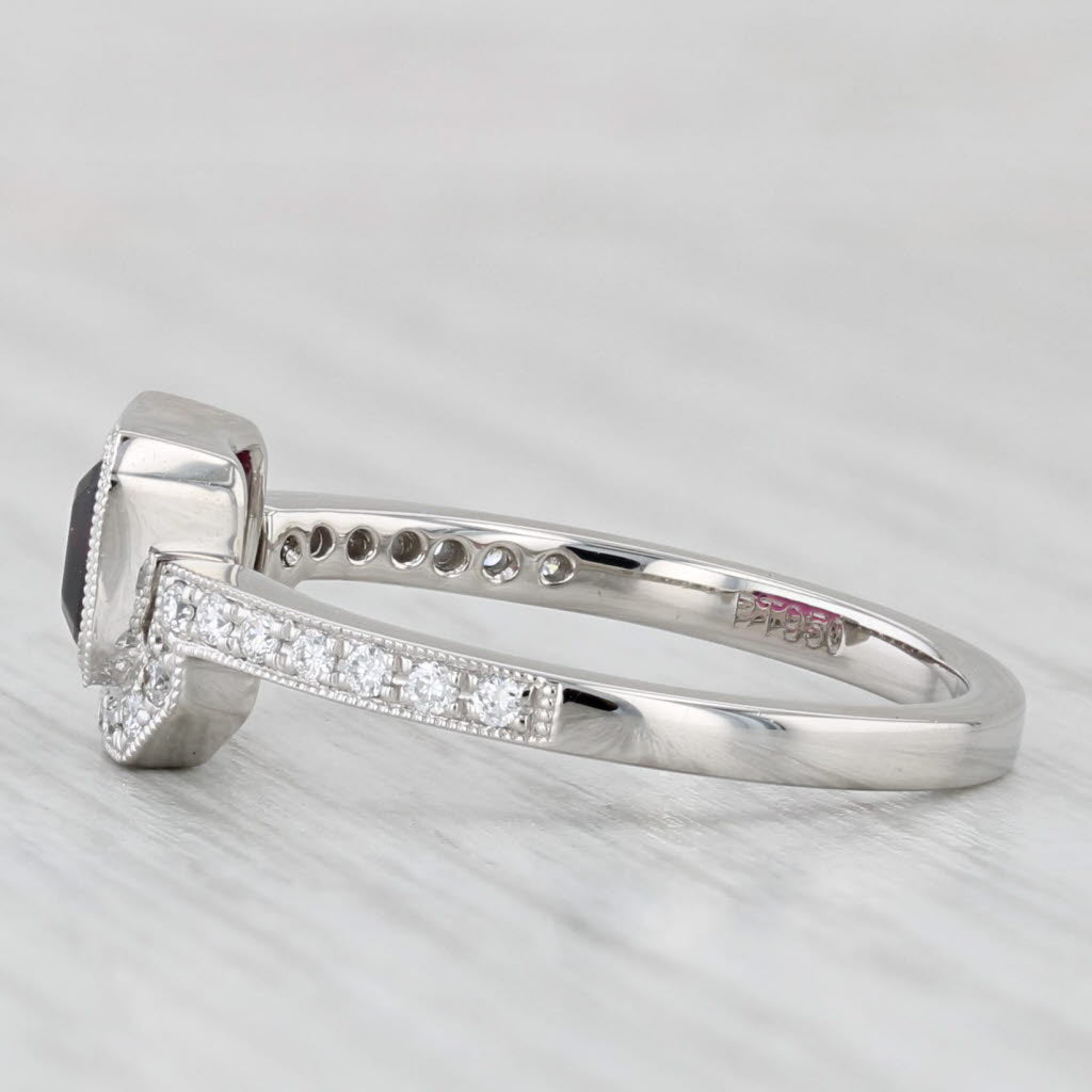 New 2.01ctw Rhodolite Garnet Diamond Ring 950 Platinum Size 6.75