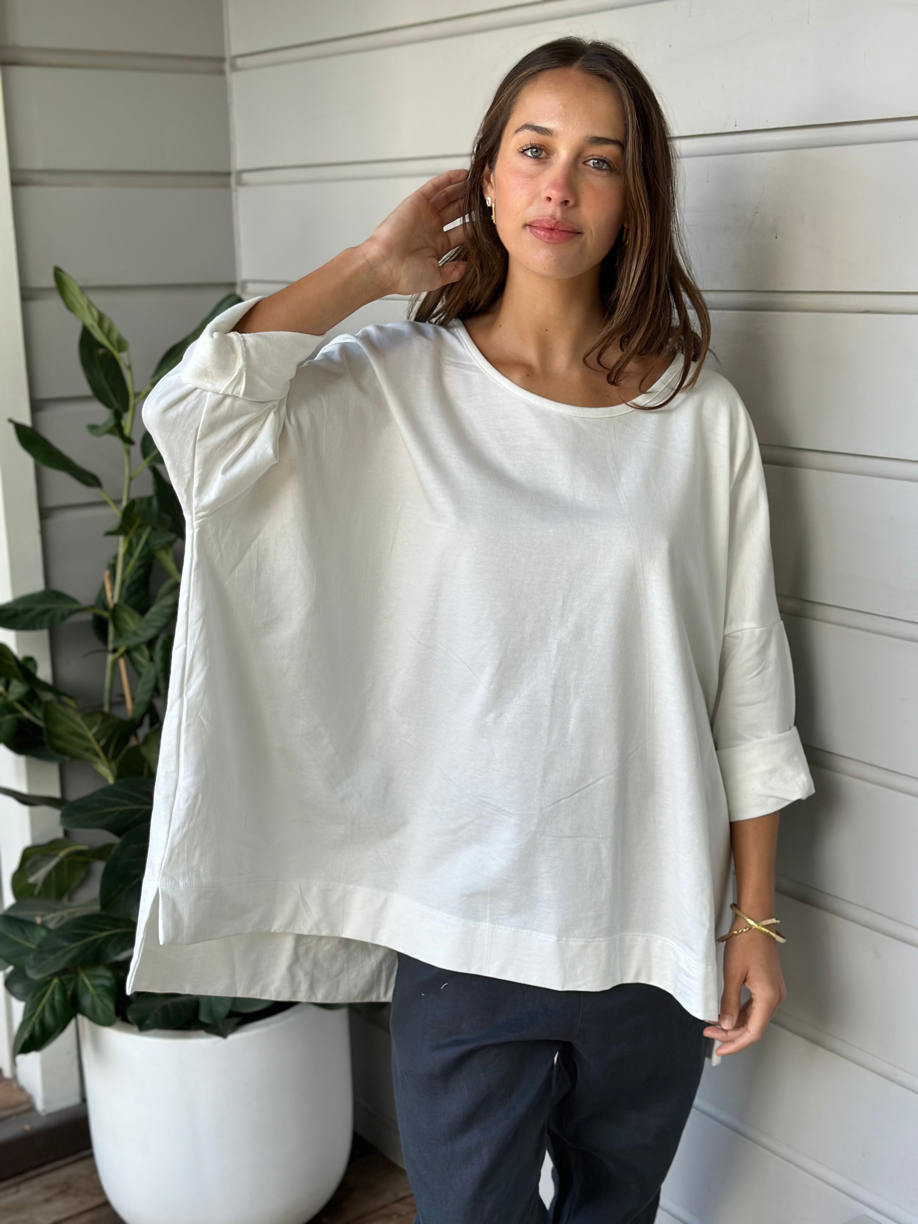 hunter top - white knit