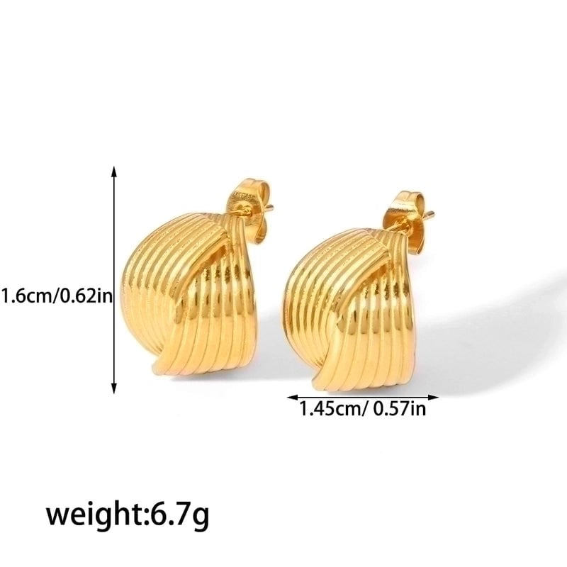 304 Stainless Steel 18K Gold Plated Retro Streetwear Plating Geometric Rings Earrings