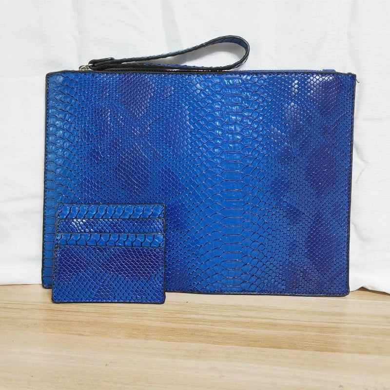 Unisex Pu Leather Solid Color Classic Style Square Zipper Envelope Bag