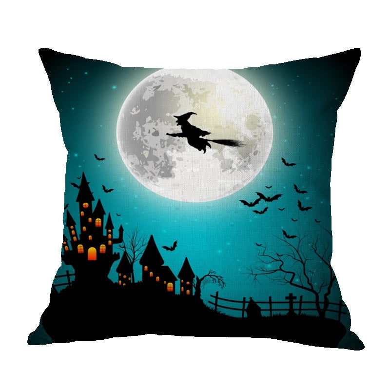 Halloween Punk Skull Linen Pillow Cases Couch & Sofa Decor