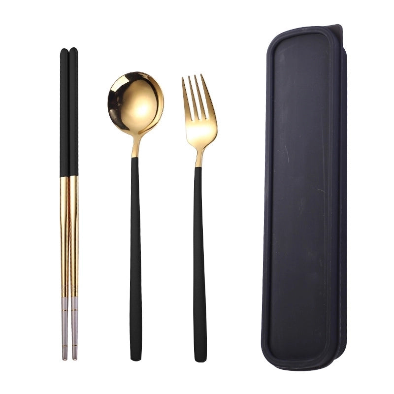 Fashion Solid Color Stainless Steel Tableware 1 Set