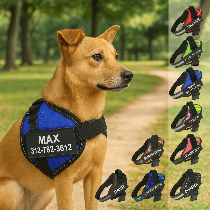Personalized No Pull Dog Harness With Name And Number
