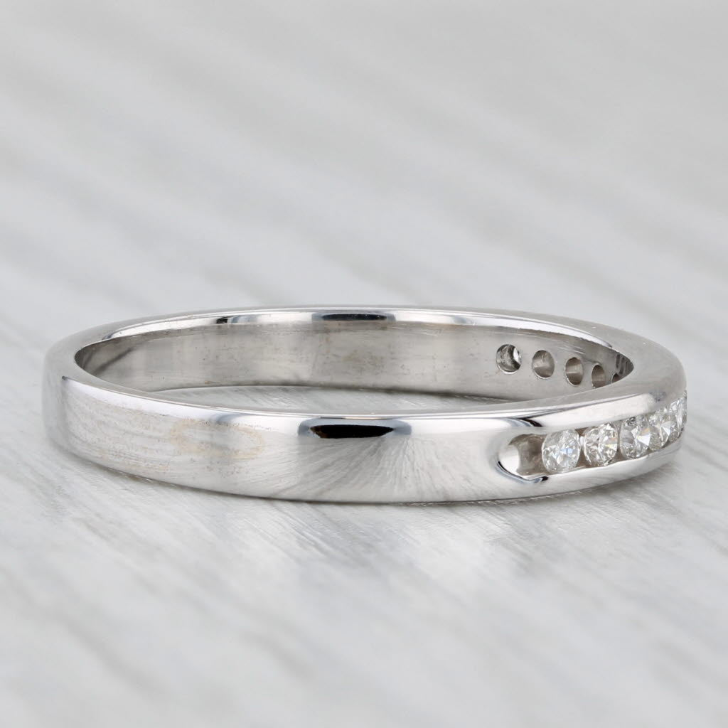 0.25ctw Diamond Wedding Band 14k White Gold Size 8.5 Stackable Ring