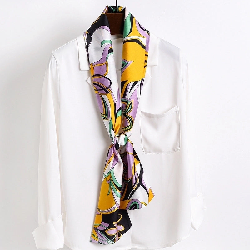 Women's Elegant Printing Satin Silk Scarf