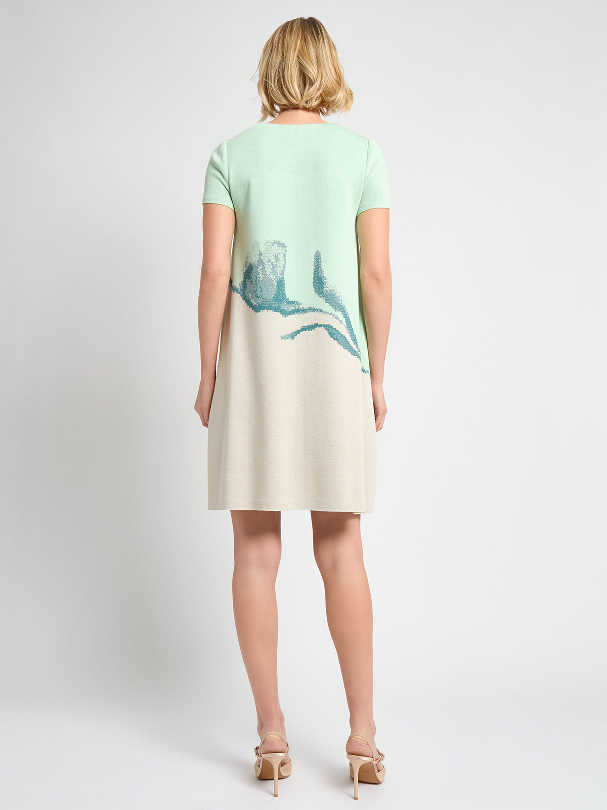 A-Line Floral Jacquard Soft Knit Dress - True Fit