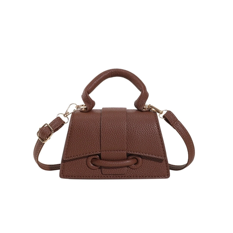 Women's All Seasons Pu Leather Solid Color Vintage Style Square Magnetic Buckle Handbag