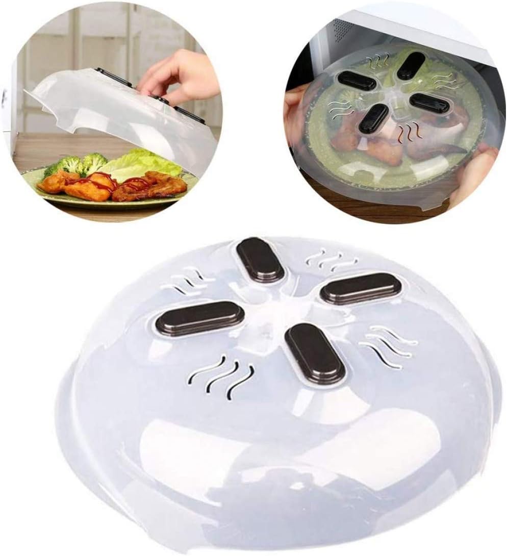 Microwave Plate Cover - Magnetic Hover Function Microwave Lid Food Cover With Steam Vents 11.8 Inch