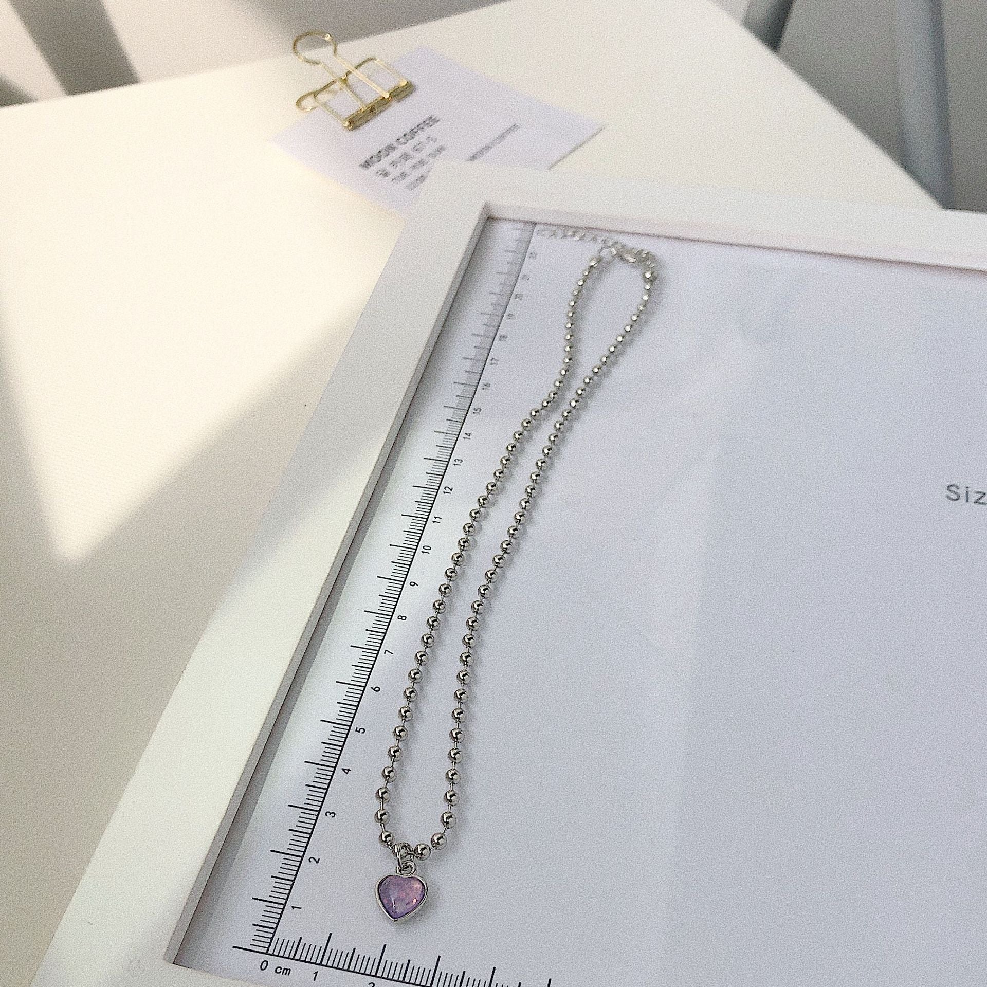 Purple Crystal Heart Necklace