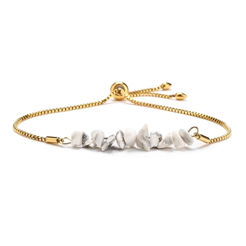 Casual Irregular Stainless Steel Natural Stone Bracelets In Bulk