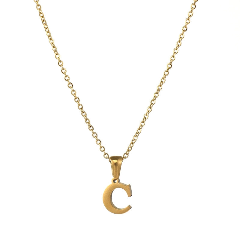 Minimalist Letter Stainless Steel Plating Pendant Necklace