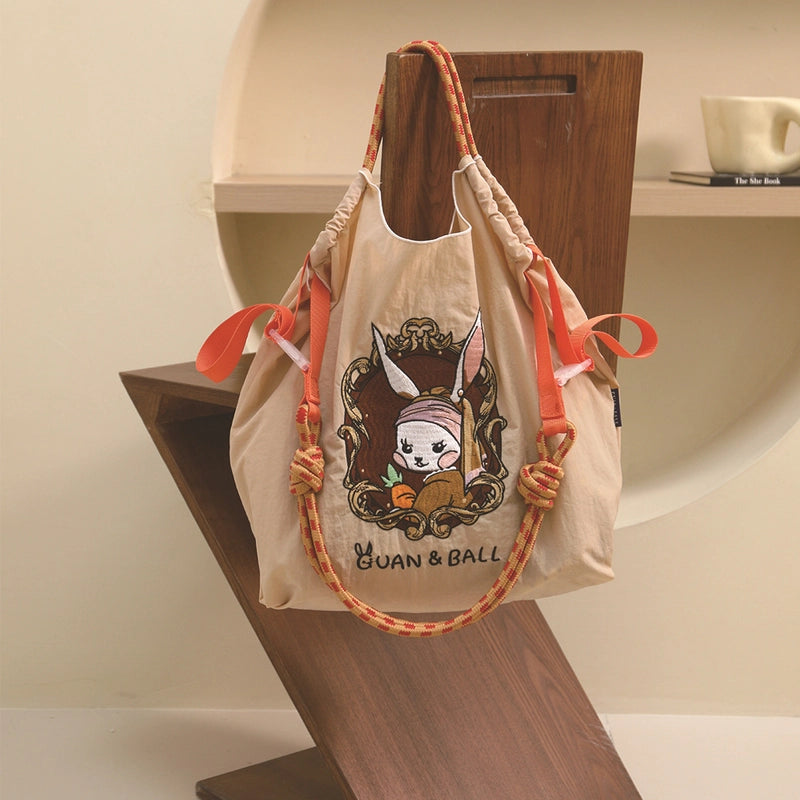 Women's Cute Rabbit Nylon Shopping Bags