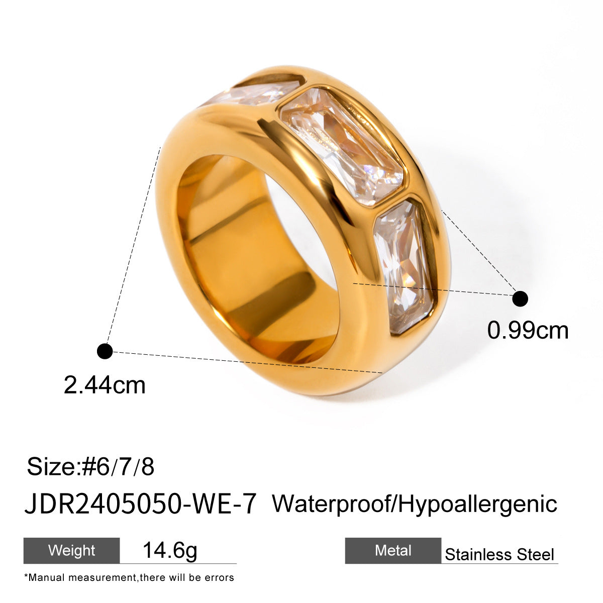 Jie Ding Zircon Ring Titanium Steel Jewelry Stainless Steel Rings