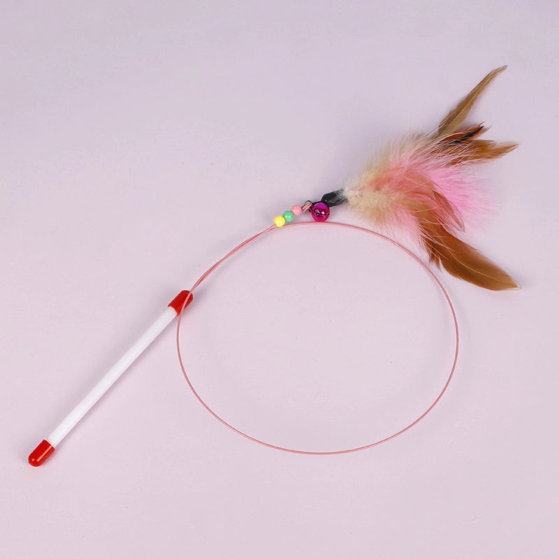 Cat Toys Linen Mouse Wooden Pole Cat Teaser Handheld Interactive Cat Teaser Toy Cat Supplies