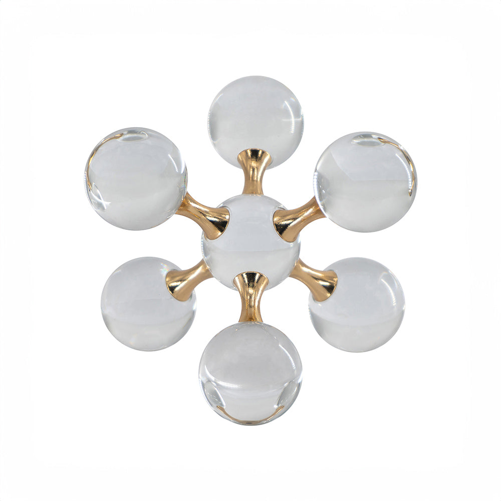 Atom Decorative Sculpture Small - Clear Gold