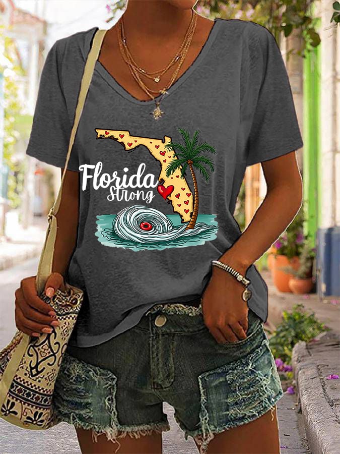 Women's Florida Strong Casual V-Neck T-Shirt