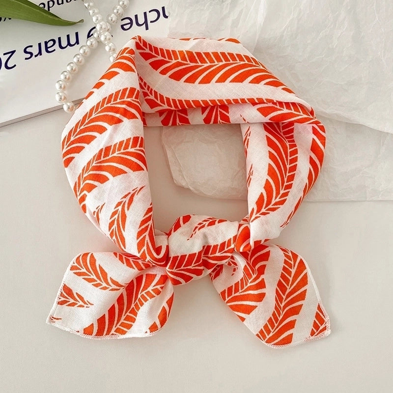 Women's Sweet Minimalist Color Block Cotton And Linen Printing Scarf
