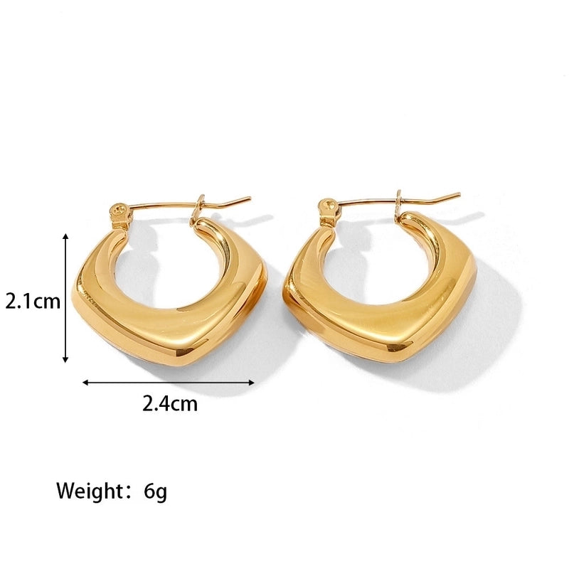 1 Pair Minimalist Classic Style C Shape U Shape The Answer Plating Stainless Steel Earrings