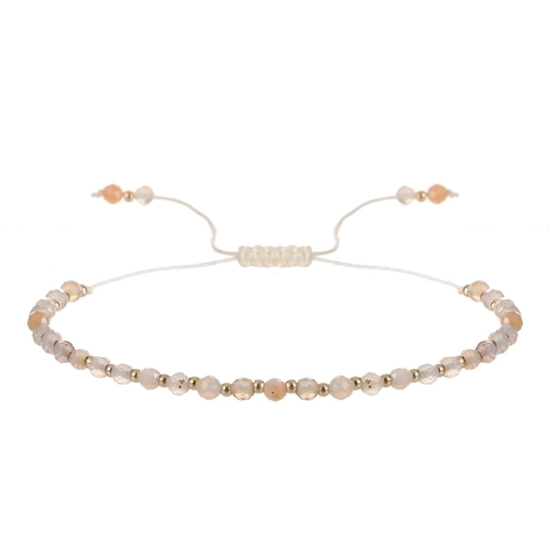 Minimalist Round Natural Stone Knitting Drawstring Bracelets