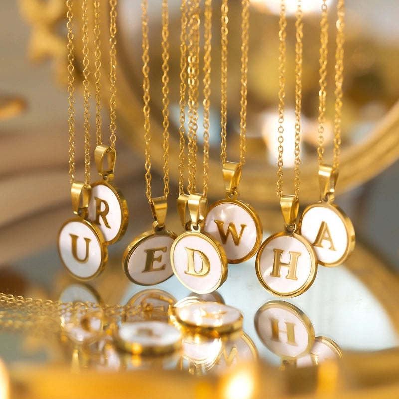 Minimalist Letter Titanium Steel Pendant Necklace