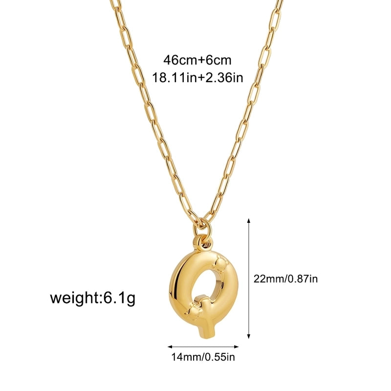 Preppy Style Solid Color Shiny Letter 304 Stainless Steel Pendant Necklace