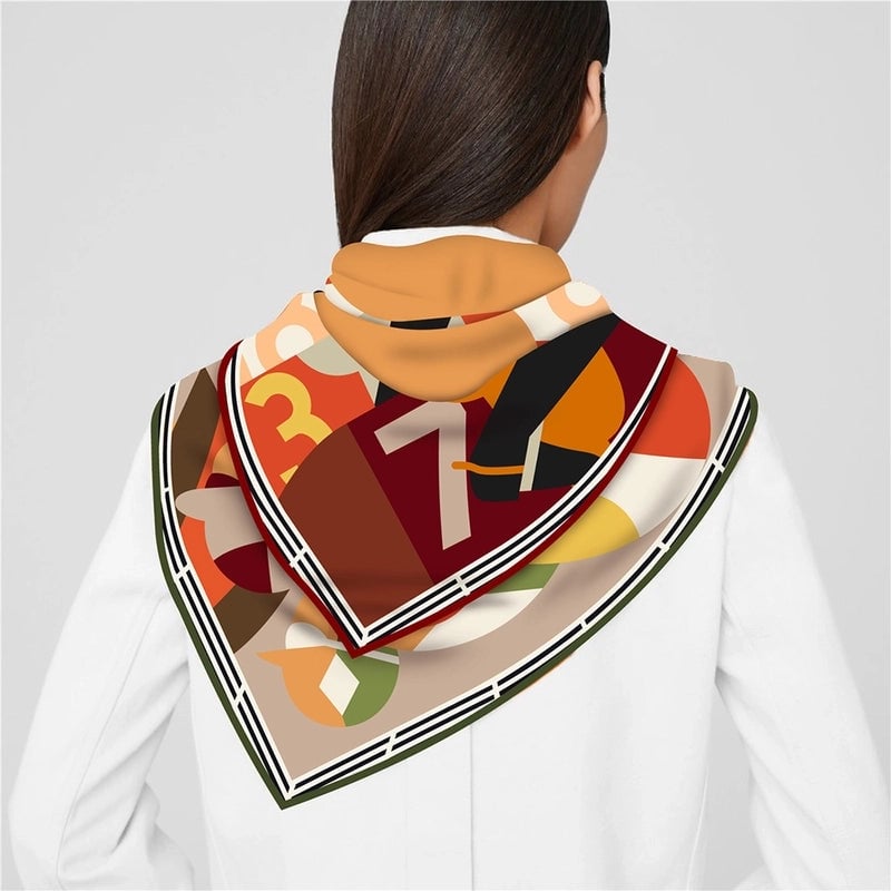 Women's Casual Human Twill Printing Silk Scarf