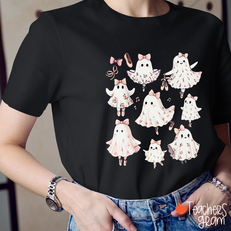 Cute Ghost Ballet Dance Teacher T-Shirt