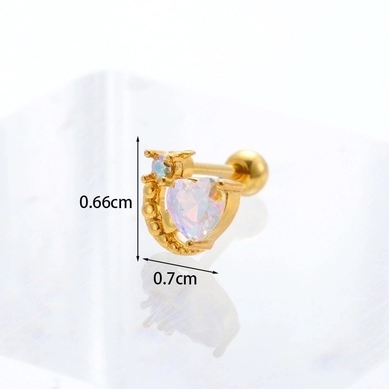 Ear Cartilage Rings & Studs Geometric Copper Plating Artificial Gemstones