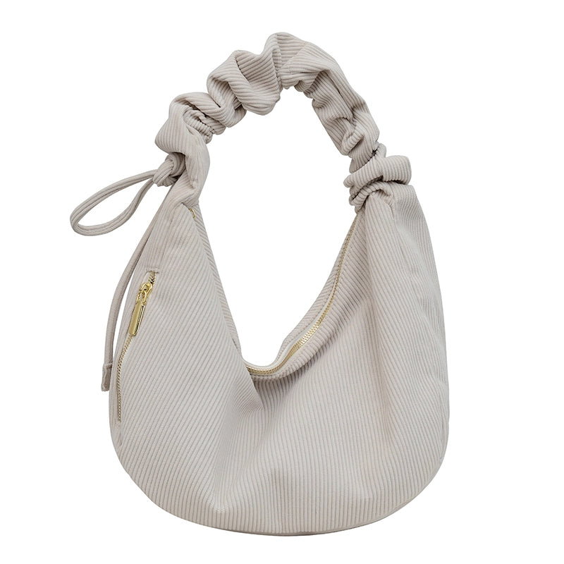 Women's Solid Color Streetwear Dumpling Shape Zipper Shoulder Bag Underarm Bag