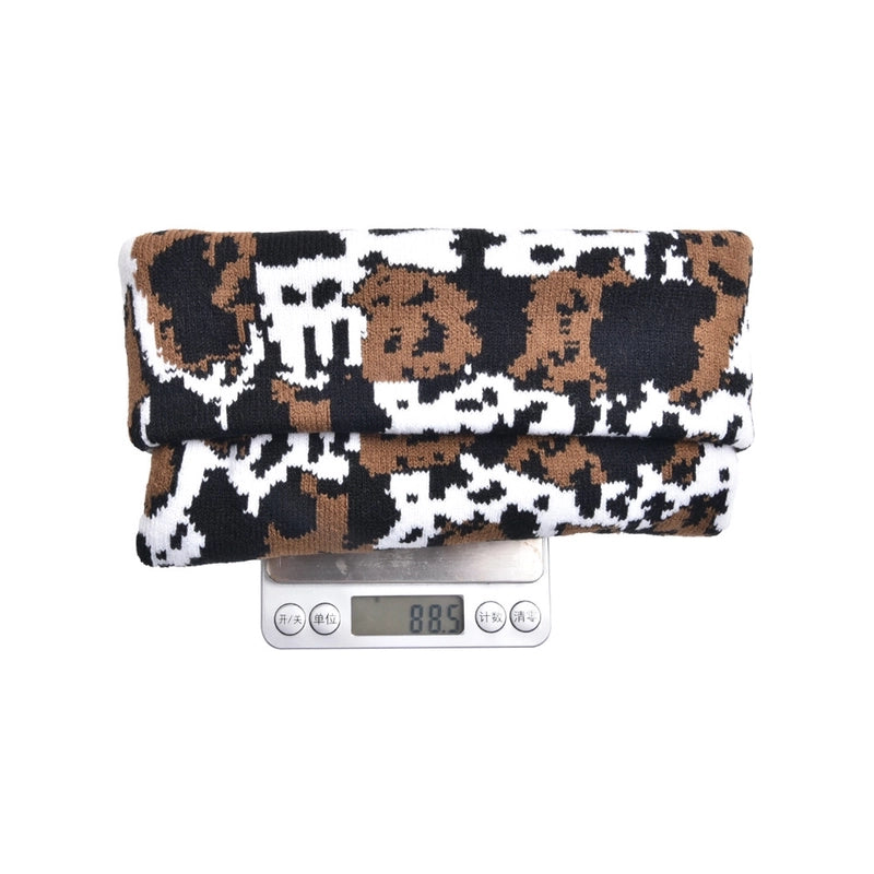 Women's Minimalist Classic Style Color Block Printing Eaveless Wool Cap