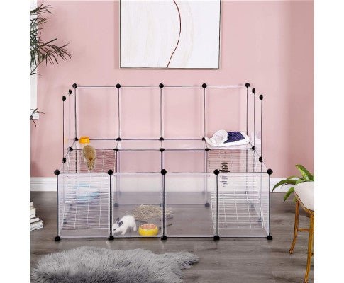 Guinea Pig Playpen with Dense Ramp White