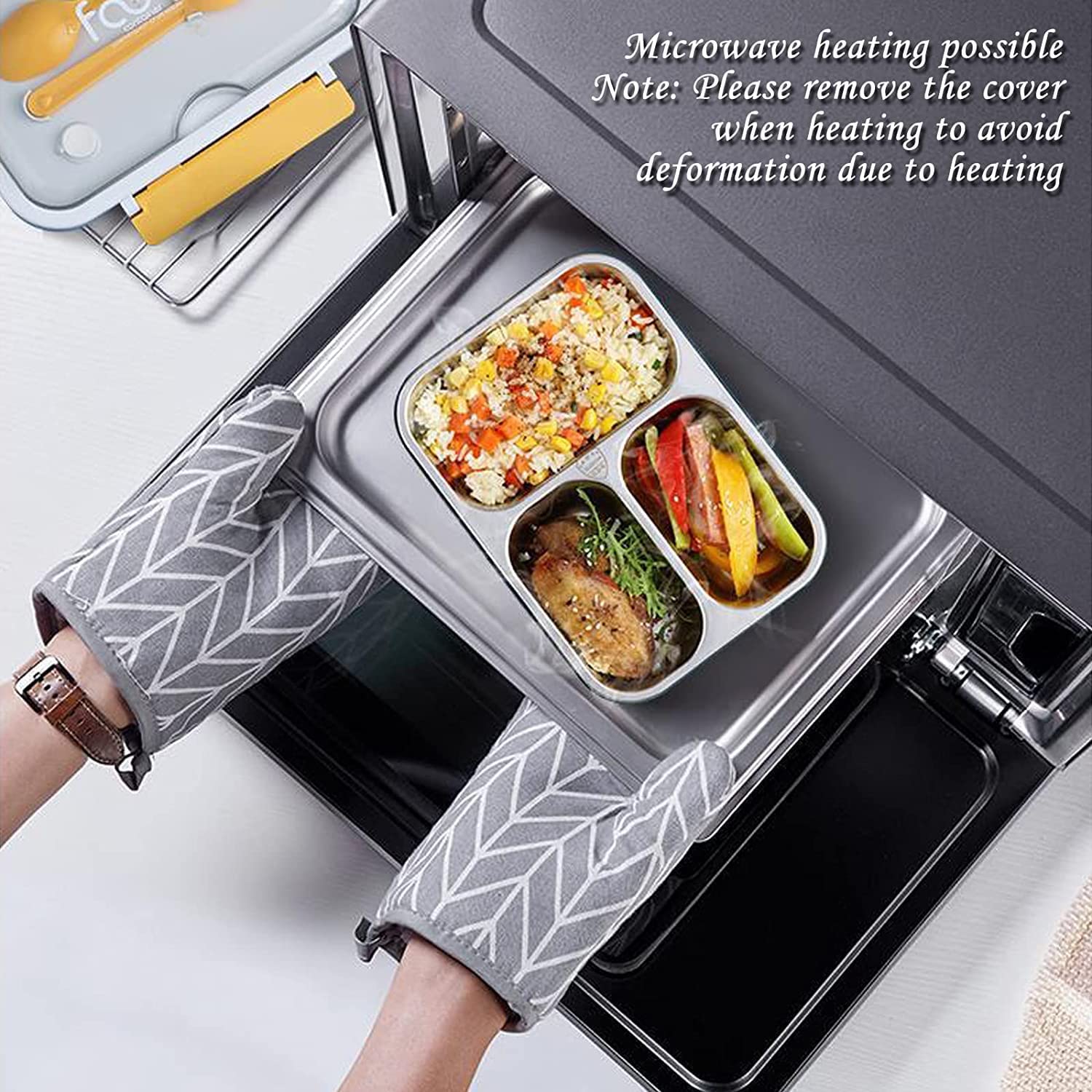 3 Compartment Stainless Steel Insulated Perfect Lunch Box For School & Office Men And Women