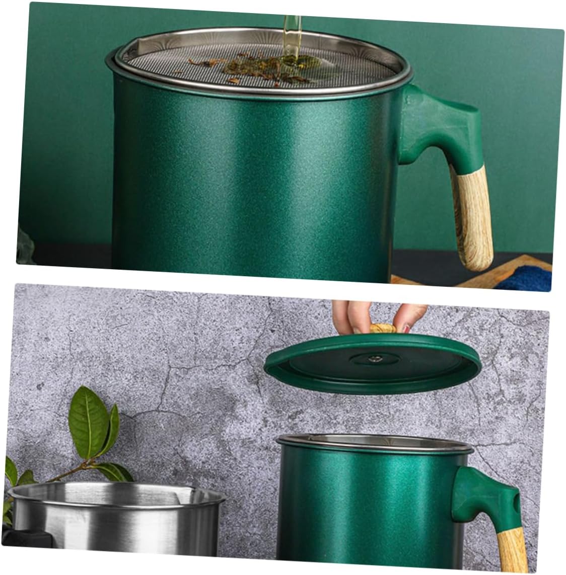 Stainless Steel Oil Storage & Strainer Pot. Cooking Oil Storage Tank With Filter