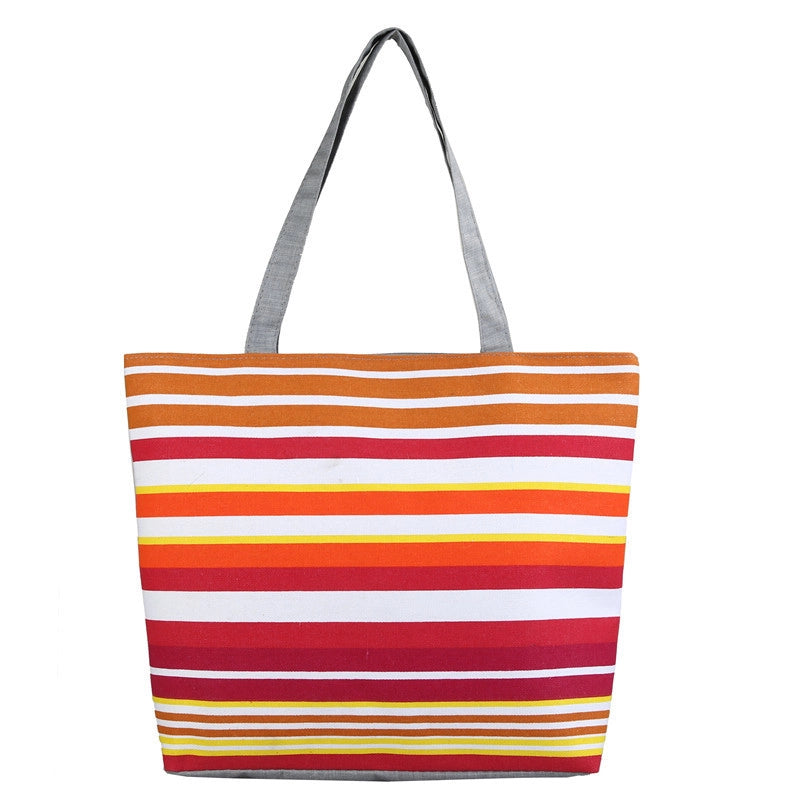 500 Pieces Women's Medium Canvas Rainbow Basic Classic Style Zipper Canvas Bag