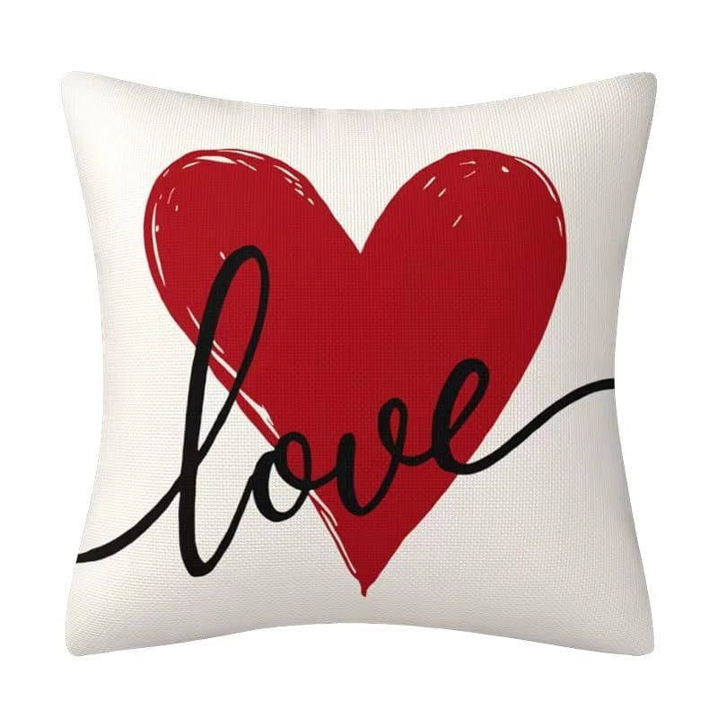 Valentine'S Day Romantic Letter Heart Shape Linen Pillow Cases Bedding