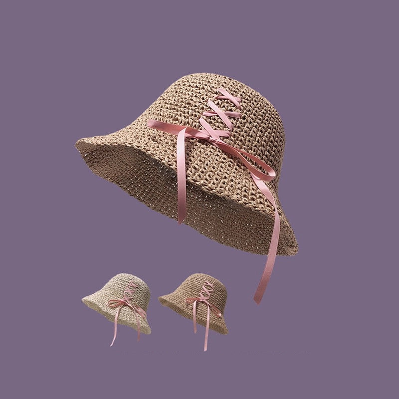 Women's Elegant Minimalist Bow Knot Big Eaves Straw Hat