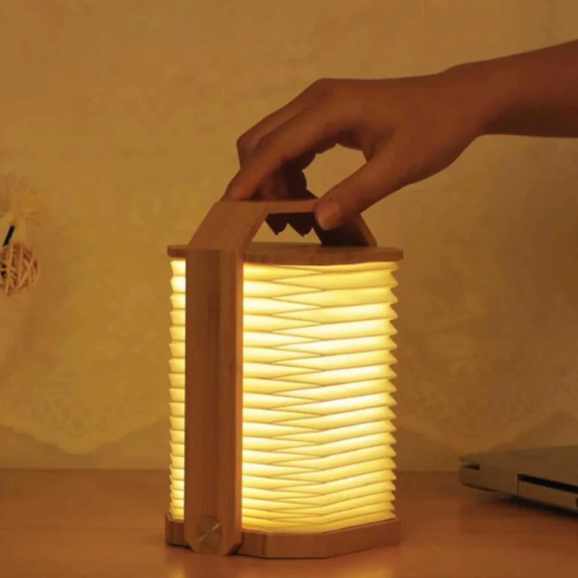 Gingko Smart Origami Lamp. Japanese Bamboo
