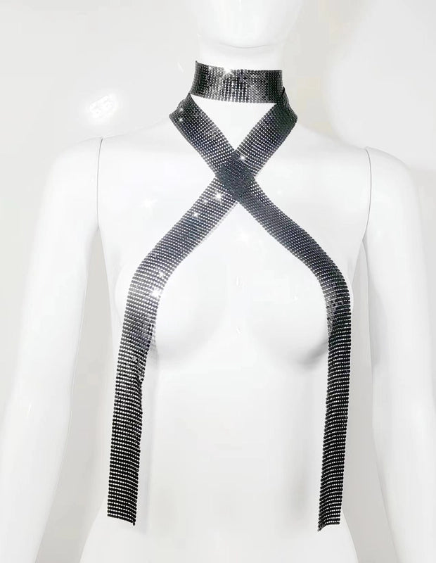 Unisex Shiny Solid Color Metal Sequins Solid Color Scarf