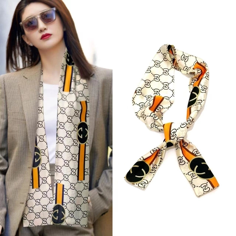 Women's Elegant Minimalist Geometric Chiffon Printing Silk Scarf