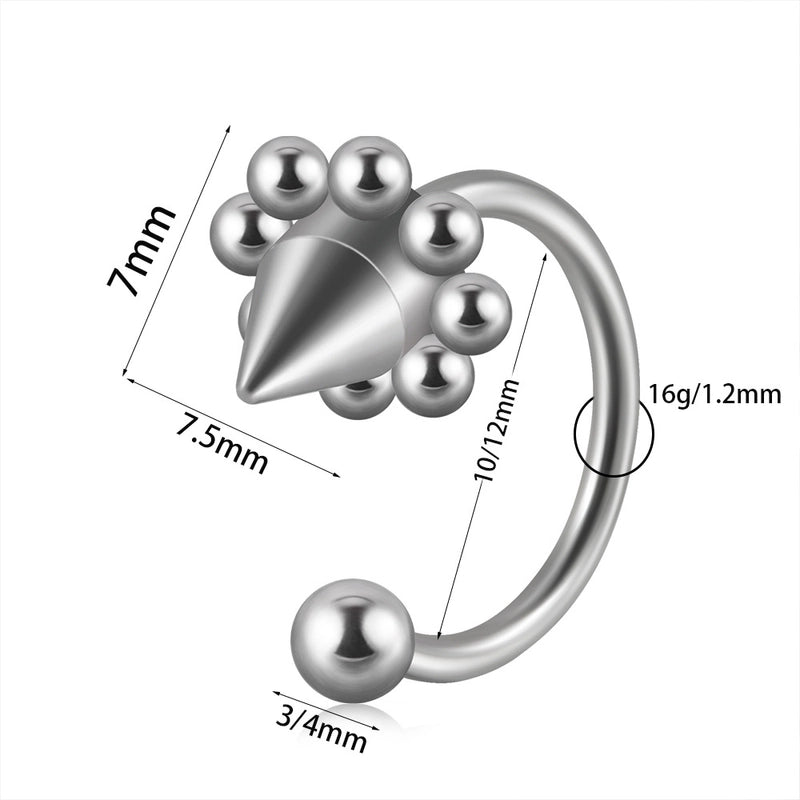 1 Piece Lip Rings Casual Minimalist Solid Color 304 Stainless Steel Plating
