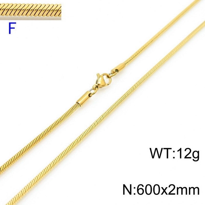 Minimalist Solid Color Titanium Steel Gold Plated Plating Necklace
