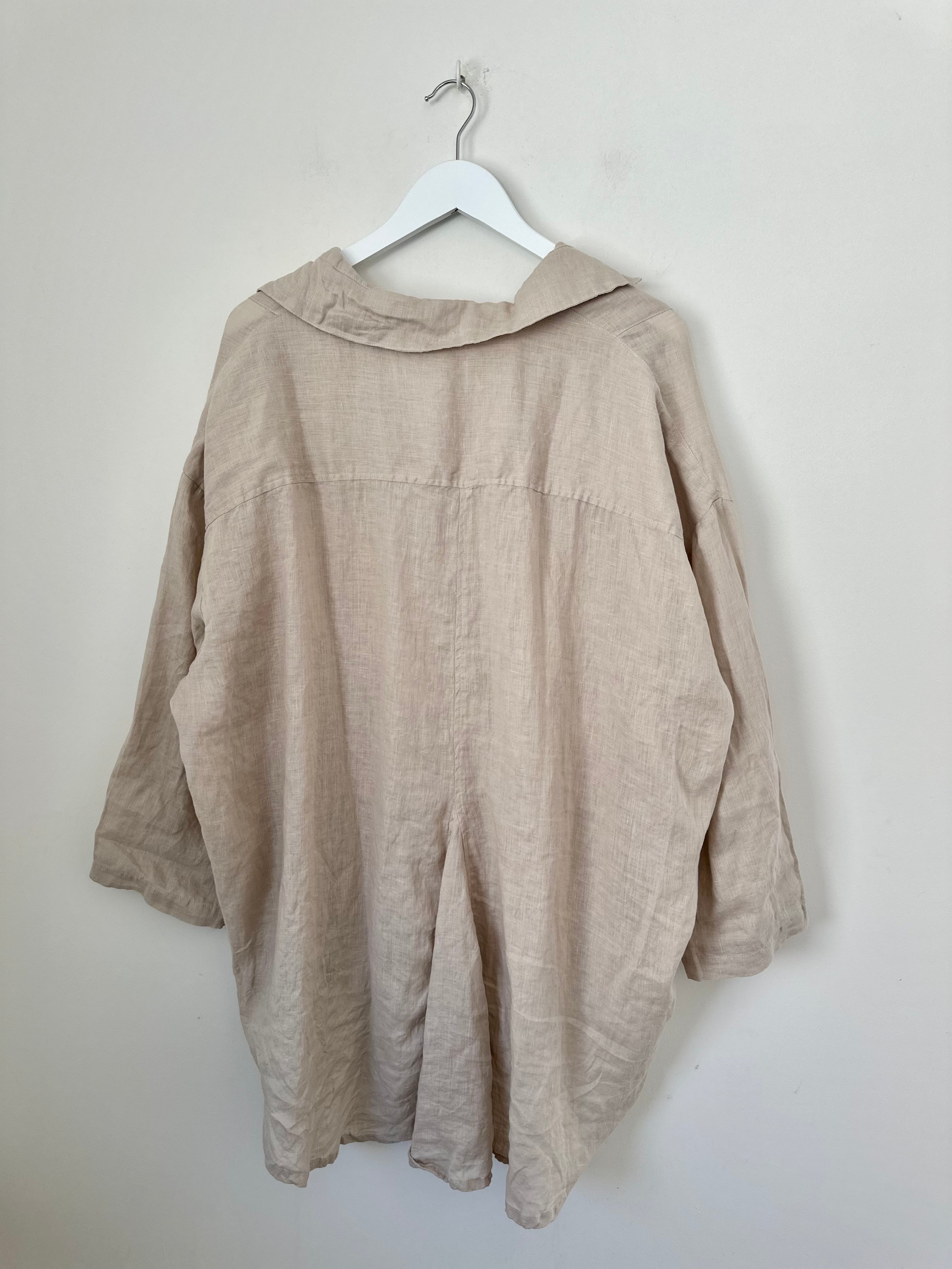 megan shirt - almond linen