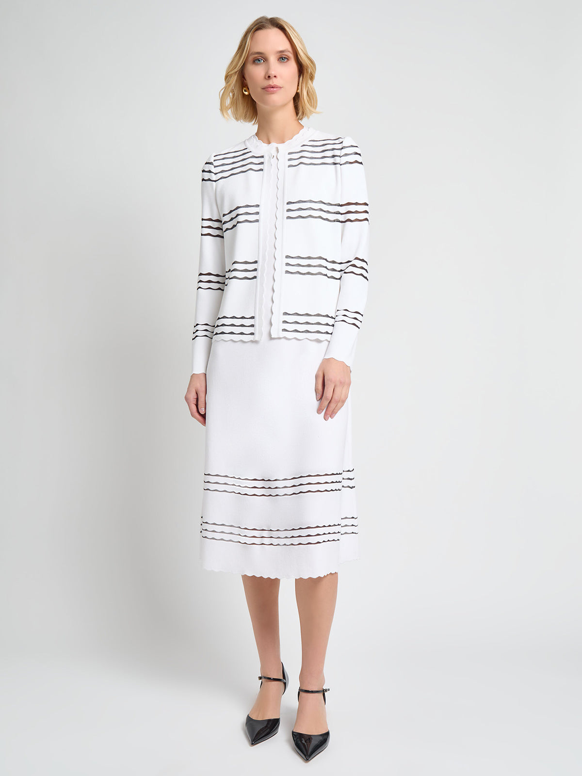 Heritage Scalloped Trim Soft Knit Jacket - True Fit