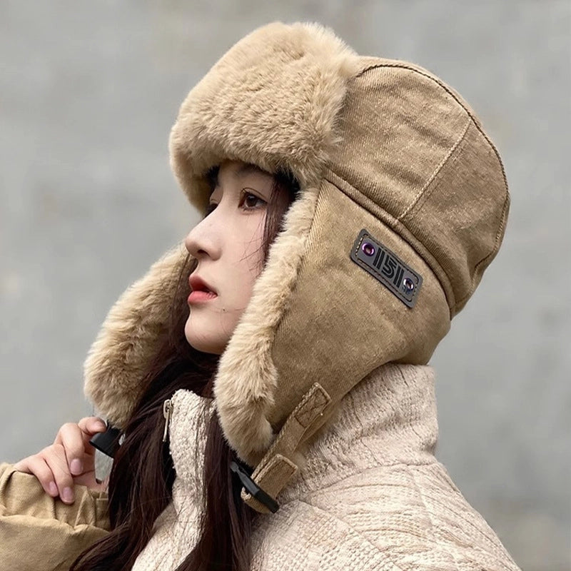 Versatile Korean Style Lei Feng Hat Men And Women Winter Korean Style Cycling Warm Thickened Ear Protection Windproof Flying Hat Fashion