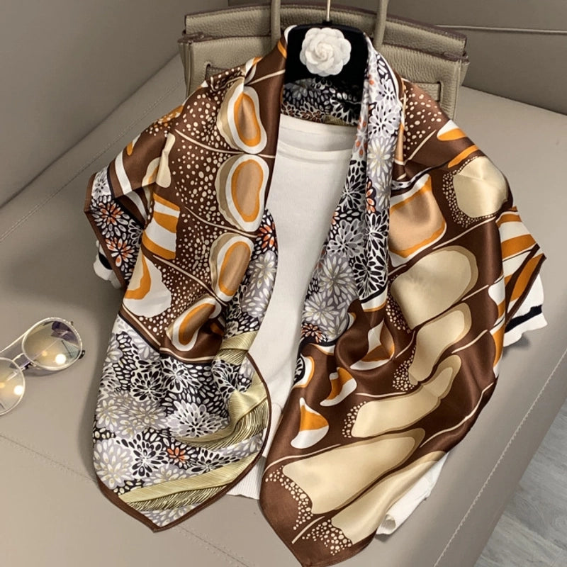 Women's Elegant Minimalist Printing Silk Printing Silk Scarf